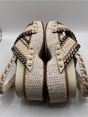 NWOB Kelsi Dagger Anthropologie Pace Raffia Platform Sandals Woven 5 Boho Woven thumbnail 11