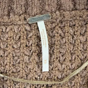 Free People Whistle Thermal‎ Henley Brownstone Combo Chunky knit Sweater Medium thumbnail 5