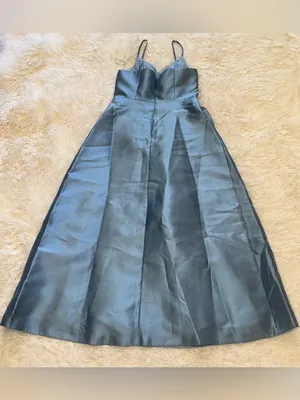 NEW Kay Unger Eloise Satin Floral-Embellished Ice blue Gown Sz 10 thumbnail 8