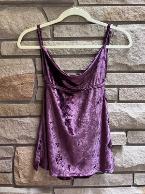 Free People All Night Velvet Tunic Sleeveless Camisole Top Fig Jam XS thumbnail 3
