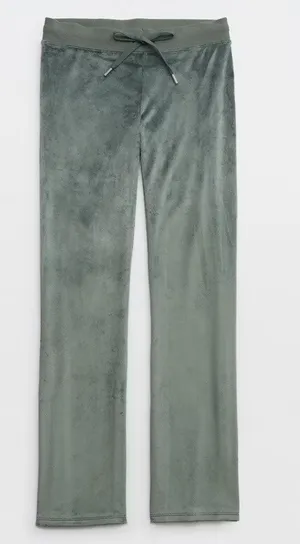 [Aerie] Green Royal Palm Dreamy Velour Low Rise Wide Leg Sweatpants Sz Medium M thumbnail 1