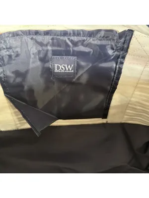 DSW Blue Cognac Weekender Duffel Travel Tote Bag Convertible Shoulder Carry thumbnail 7