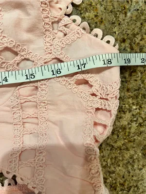 Commense Pink Eyelet Embroidery Cutout Waist Midi Dress Size L NWT thumbnail 7