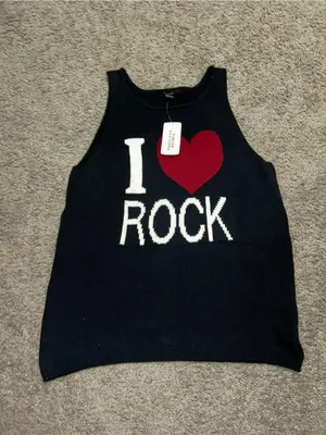 Forever 21 Navy Tank with Red Heart Graphic thumbnail 4
