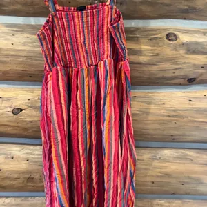 Torrid Pink Stripe Challis Smocked Tiered Midi Dress thumbnail 3