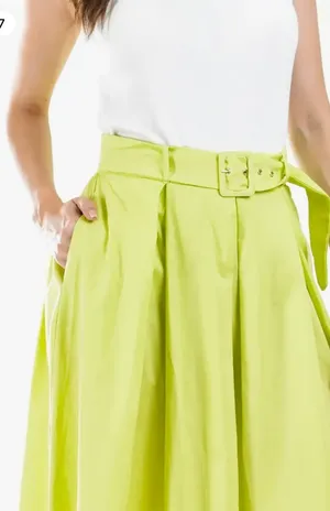 High waist pleated midi skirt with belt size M thumbnail 2
