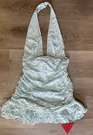 Ego official baby blue lace halter dress thumbnail 1