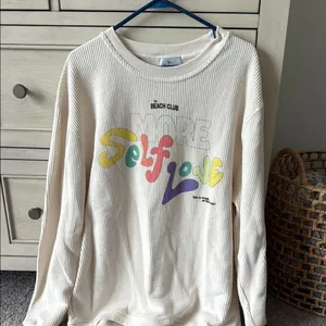 The beach club self love corded crewneck thumbnail 1