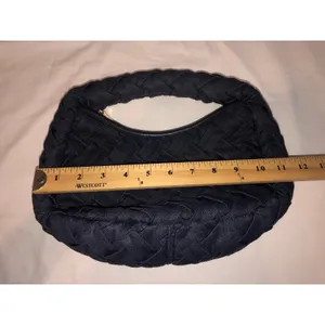 Urban Expression Denim Woven Top Handle Bag Dark Wash Blue Small Y2K Vegan thumbnail 6