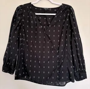 Madewell black with white detail blouse thumbnail 1