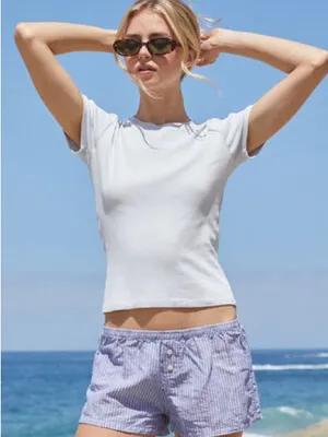 Brandy Melville Light Blue Short-Sleeve Crewneck Tee thumbnail 1