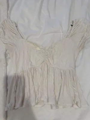 Short sleeve flowy top White Size M thumbnail 1