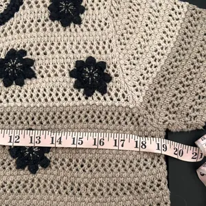 Vintage Embroidered Crochet Floral Cardigan Top | Cottagecore Folk Boho Medium thumbnail 6