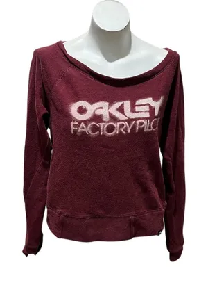 Oakley Women's Burgundy Crew Neck Sweatshirt Size S Long Sleeve Casual thumbnail 1