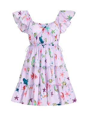 Hill House Cotton Lucia Dress in Sea Creatures Lilac Purple Size S thumbnail 2