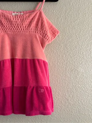 OP Ocean Pacific Pink Terry Cloth Swim Cover Up Mini Dress Y2K Style M thumbnail 6