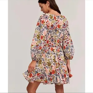 Velvet Anthropologie Keelin meadow floral dressl thumbnail 3