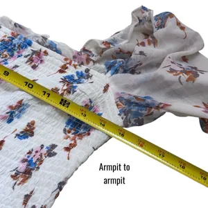 Abercrombie & Fitch Smocked Puff Sleeve Midi Dress Floral Coquette Cottagecore L thumbnail 11
