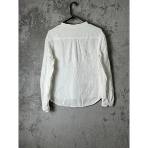 Rag &‎ Bone White Gauze Cotton Henley Blouse Women's XS Classic Minimalist Chic thumbnail 3