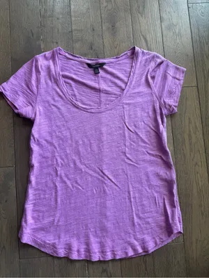 Banana Republic Lavender Scoop Neck Short Sleeve Tee thumbnail 4