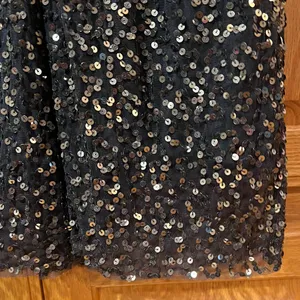 French Connection Emille Sparkle Black & Gold‎ Sequined Dress Sheer Sleeves Sz 4 thumbnail 12