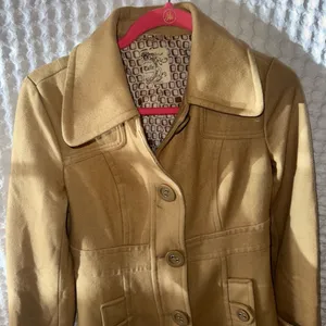 Tulle by Anthropologie Wool Blend Coat Brown Size Small Trench Coat thumbnail 4