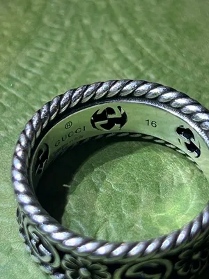 Gucci Interlocking Silver Ring Size 7.5 thumbnail 7