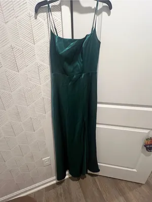 Birdy grey Satin Emerald Green Cowl Neck Evening Dress thumbnail 13