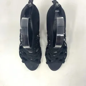 Eileen Fisher Caged Lattice Wedge Sandals‎ Black thumbnail 2