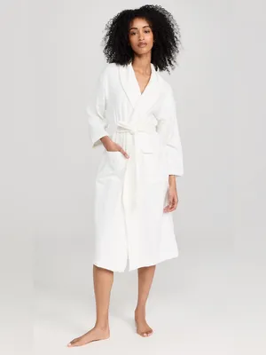 $138 NWT Barefoot Dreams Muslin Cotton Spa Robe in sea salt size 2=Medium thumbnail 5