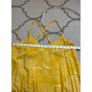 GAP crisscross straps midi side slits hanky yellow flowers dress, size medium thumbnail 9
