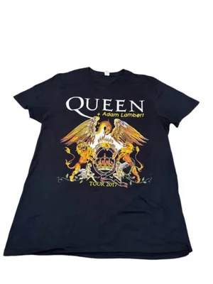 Queen + Adam Lambert 2017 Tour Band Tee Size Medium Black thumbnail 3
