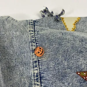 Vintage Angel Stars Denim Shirt Womens Large Blue‎ Applique Buttons 90s thumbnail 9