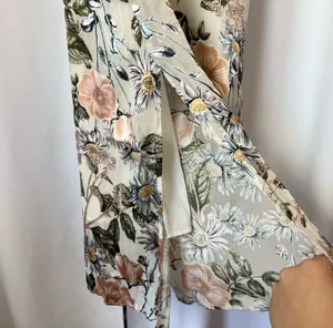 New Summer Floral Print Satin Barbie Sleeveless Midi Dress Size Medium thumbnail 9