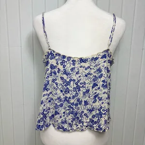FREE PEOPLE‎ blue & white floral scalloped cami top Size S thumbnail 13