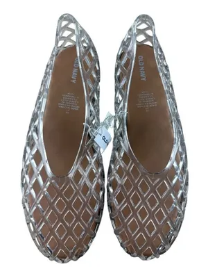 Old Navy Womens Caged Jelly Flats Clear Diamond Lattice Slip On Shoes Size 10 thumbnail 1
