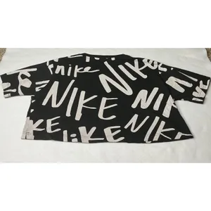 Nike Sportswear All Over Print Crop Top Black White Women Medium‎ thumbnail 2