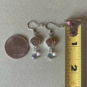 Handmade cat & fish teardrop dangle earrings 🐈🐟 thumbnail 7