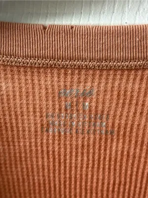 Aerie Orange Snap Up Ribbed Henley thumbnail 4