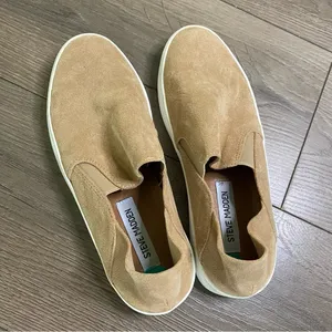 Steve Madden Tan Faux Suede Slip On Sneakers 8 thumbnail 2