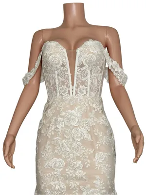 LULUS Luxe Endless Dedication Embroidered Off-the-Shoulder Dress, White, 6 (US) thumbnail 8