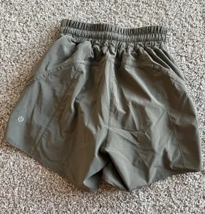Lululemon Track That High-Rise Lined Short 5" Light Olive Green Color Size 4 thumbnail 1