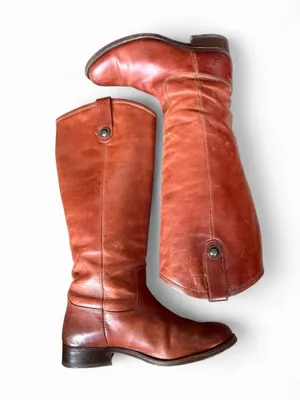 Frye Women’s 5 B Brown Leather Riding Boots Tall Knee High Pull On Classic thumbnail 8