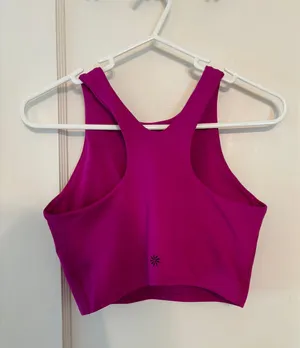 Athleta Magenta-Pink Conscious Crop Sports Bra Top thumbnail 2