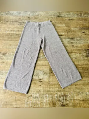 GAP wide leg soft stretch cotton knit beige wide leg pant size medium thumbnail 2