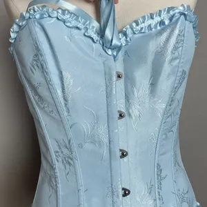 Corset Top Strapless Ruffle Iridescent Women Size Medium‎ Women Lace-Up Romantic thumbnail 8