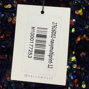 Hello Molly Sequin Mini Dress Party Cocktail‎ Navy Multi Size 8 thumbnail 7