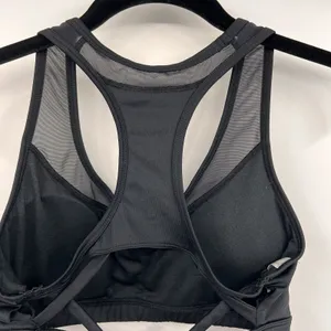 MARIKA TEK Padded Exercise Bra Black Cutout Mesh Racer Back Womens Size Medium thumbnail 4