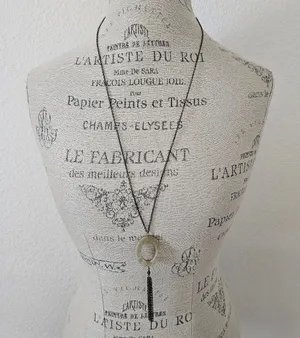 Banana Republic Aureus + Argent Brass Tassel Pendant Necklace - 32" Long Chain - NWOT thumbnail 1