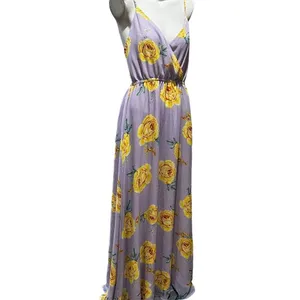 Lulus Lavender Floral Print Backless Maxi Dress Size M Sleeveless V-Neck thumbnail 3